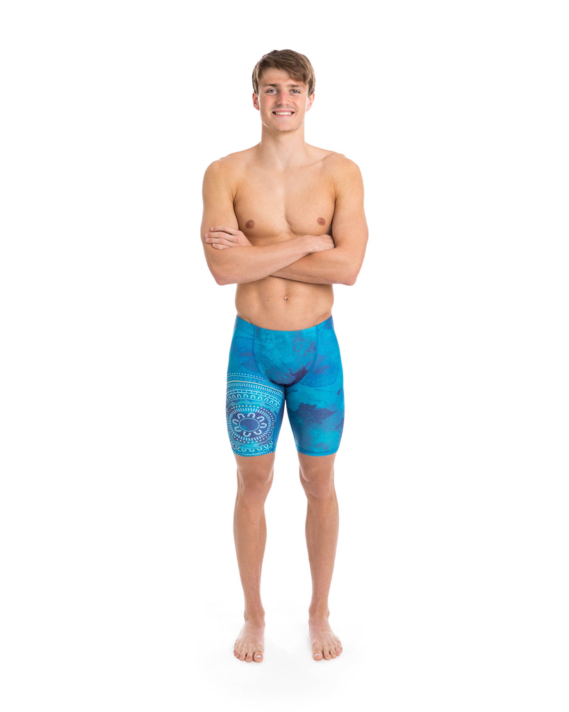 Very popular garment for our male customers. Basic Jammers are meant to be a very firm fitting garment like a second skin. Panelled front with soft elastic waist and cord for extra firm fit. Front lined pouch. Great for both training and competition – pool or surf.