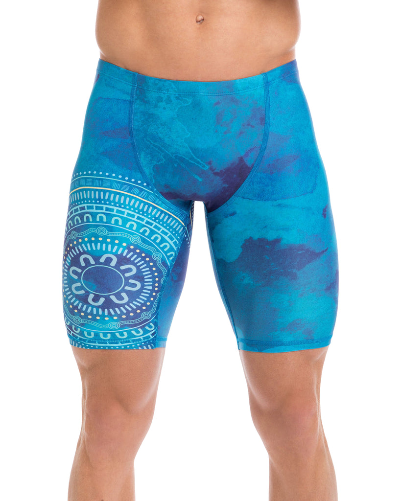 Very popular garment for our male customers. Basic Jammers are meant to be a very firm fitting garment like a second skin. Panelled front with soft elastic waist and cord for extra firm fit. Front lined pouch. Great for both training and competition – pool or surf.